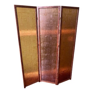 Mid Century Modern Saftiplas Three-Panel Room Divider For Sale