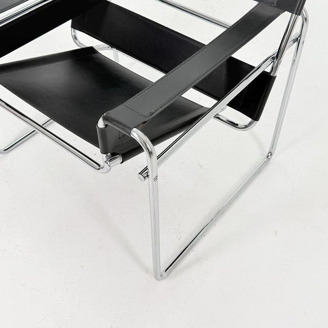 Mid-Century Modern Black Wassily B3 Chair by Marcel Brauer, 1990s For Sale - Image 11 of 15