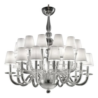 Monumental Modern Transparent Murano Glass Chandelier by Simoeng for Simoeng For Sale
