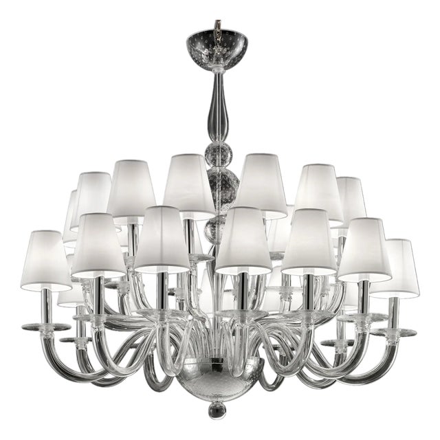 Monumental Modern Transparent Murano Glass Chandelier by Simoeng for Simoeng For Sale