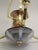 French Opalescent 3-Arm Chandelier in Brass and Glass from Petitot, 1930s For Sale - Image 12 of 16