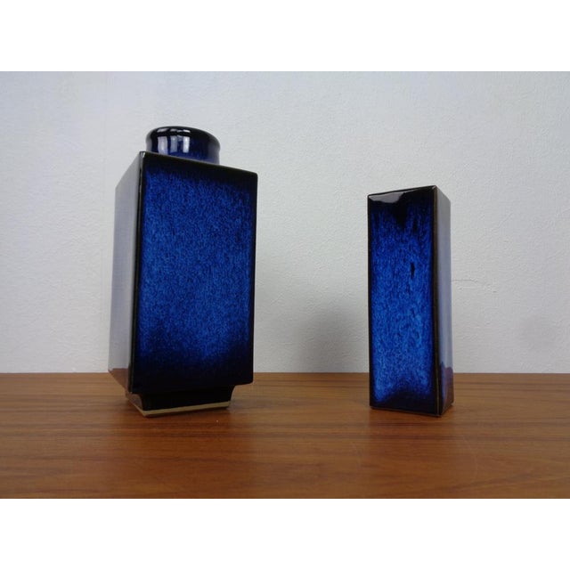 Blue Japanese Ceramic Vases, 1960s, Set of 2 For Sale - Image 6 of 16