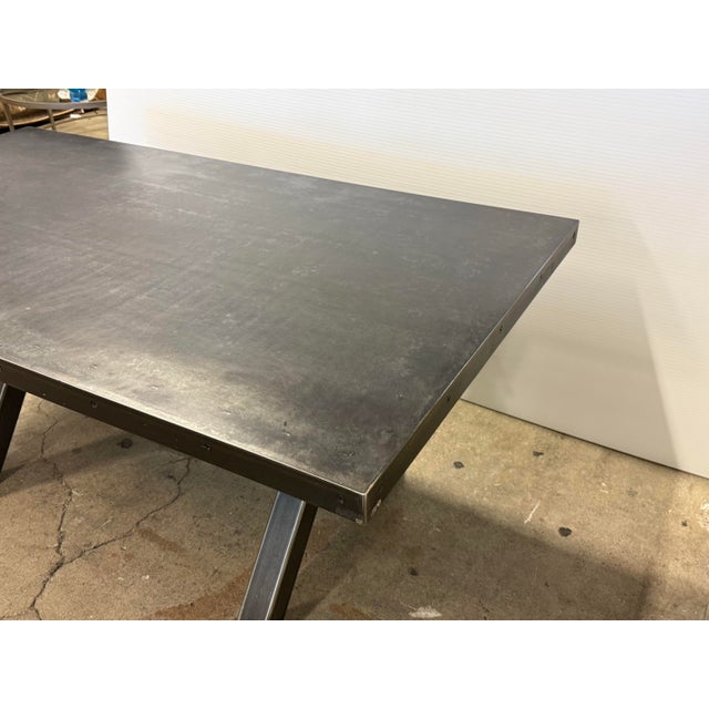Late 20th Century Big Daddy's Antique Metal Dining Table For Sale - Image 5 of 12