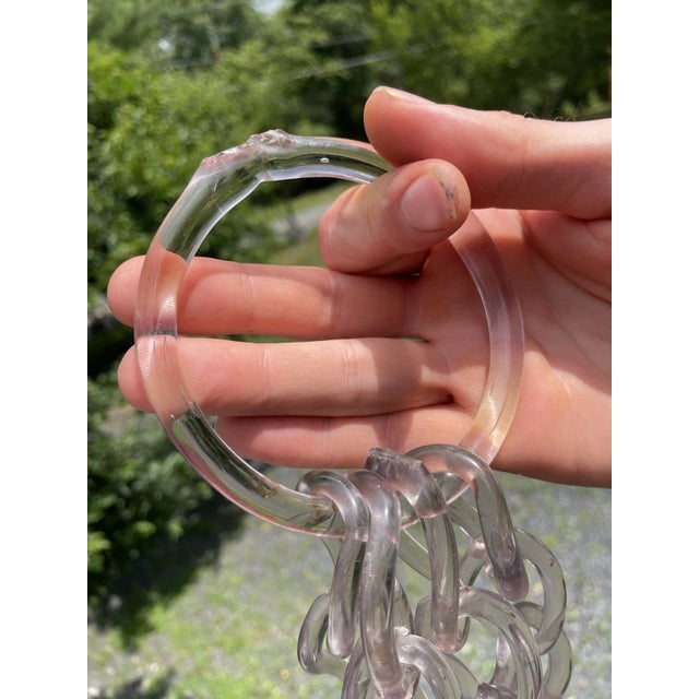 Victorian Rare Fine Antique 19th C. Victorian Free Blown Glass Whimsy Hanging Chain Basket For Sale - Image 3 of 18