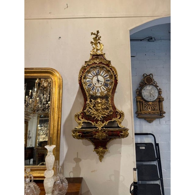 Traditional Impressive 19th Century French Boullework and Gilt Bronze Bracket Clock For Sale - Image 3 of 10