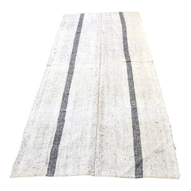 Vintage Handmade Turkish Stripe Kilim Rug For Sale