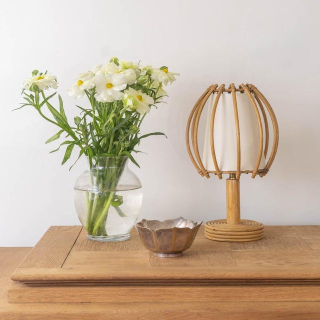 1960s French Rattan Orb Table Lamp For Sale - Image 9 of 9