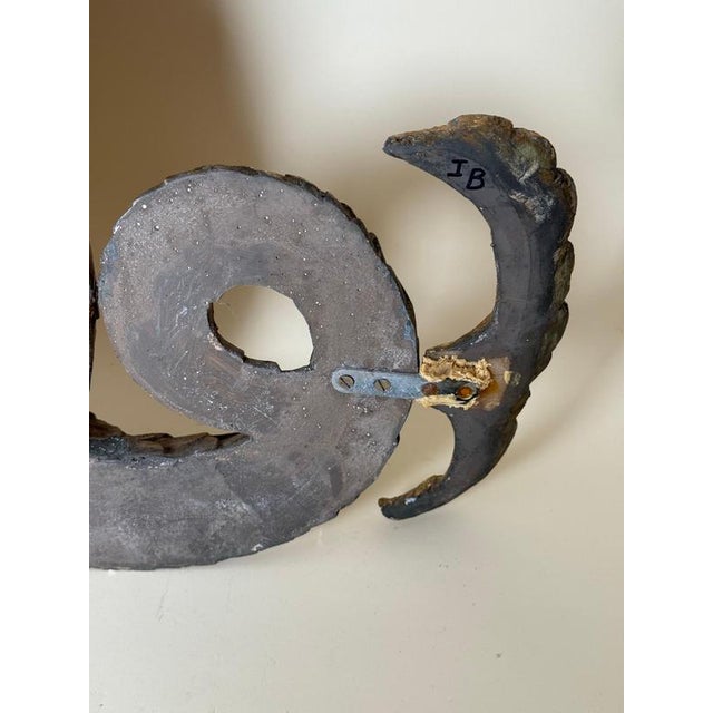 Large Mid-Century Mermaid Wall Relief Sculpture with Hand-Painted Polychrome Gilt, 1950s For Sale - Image 14 of 18