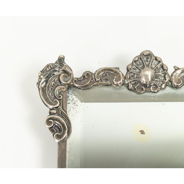 19th Century Portuguese .833 Silver Picture Frame With Beveled Mirror For Sale In New York - Image 6 of 13