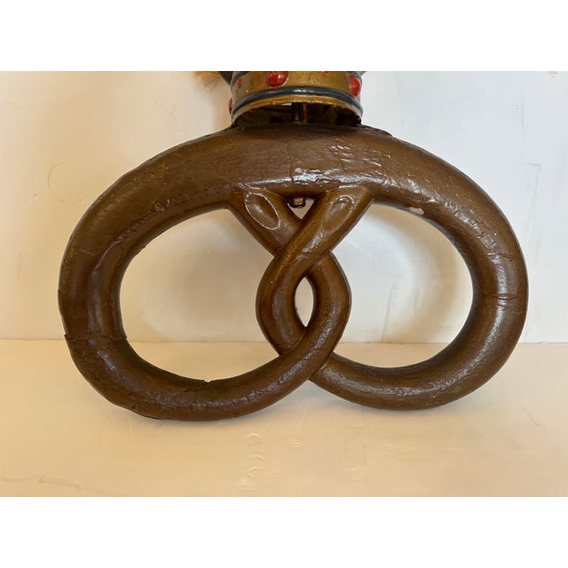 Wood Antique Danish Hand Carved Pretzel Bakery Sign For Sale - Image 7 of 14