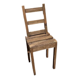 Small Vintage Wooden Collapsible Chair For Sale