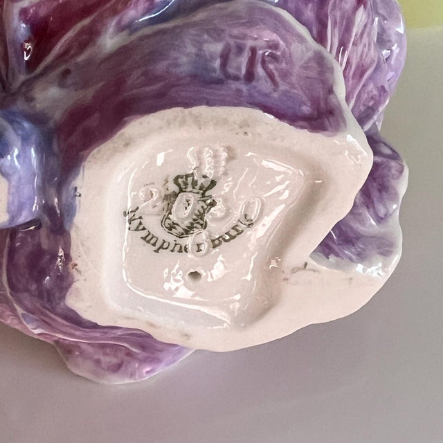 Nymphenburg purple cabbage with bunny figurine // springtime decor // Easter // rabbit figurine // luxury decor // collectible For Sale - Image 12 of 14