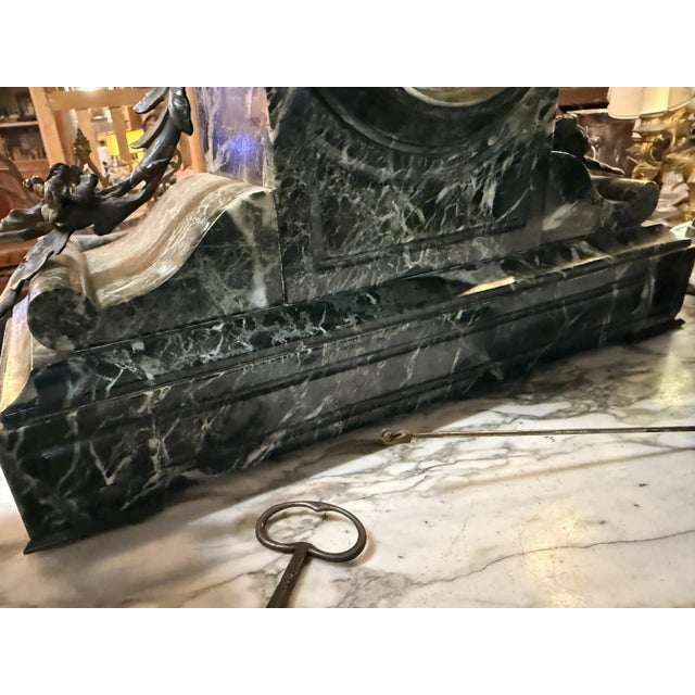 Clock in Marble and Bronze For Sale - Image 5 of 7
