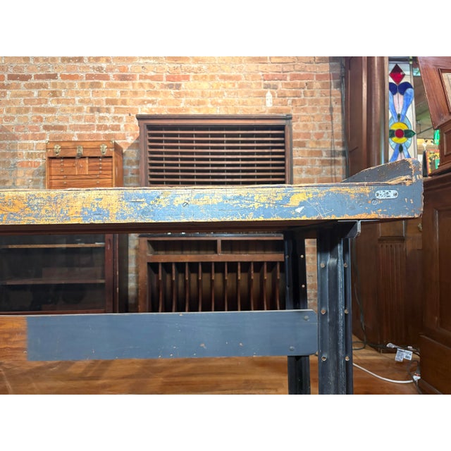 Vintage Industrial Steel-Based Workbench For Sale In Chicago - Image 6 of 11