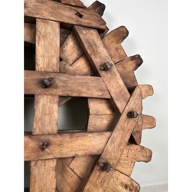 Large Japanese Wooden Cogwheel, 1920s For Sale - Image 15 of 17