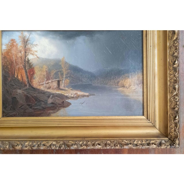 Mid 19th Century 19th Century Hudson River School Painting of Adirondack Lake by William Richardson Tyler For Sale - Image 5 of 18