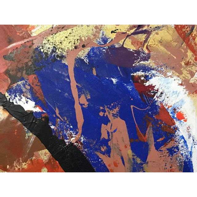 Original Modernist Abstract Composition Acrylic on Canvas by Lanjani For Sale In New York - Image 6 of 8