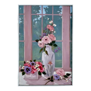 1988 “Flowers From My Garden” Acrylic and Oil Painting by Brenda Morrison -