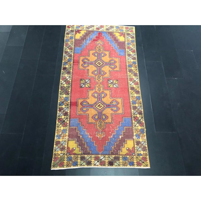 Handmade wool carpet in Turkish Anatolia , Vintage Oushak Rug,Turkish Vintage Anatolian Rug, Handmade wool Rug . One Of...