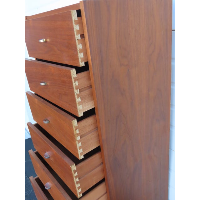 Mid Century Danish Modern Tall Narrow Lingerie Jewelry Chest 6628 For Sale - Image 9 of 15