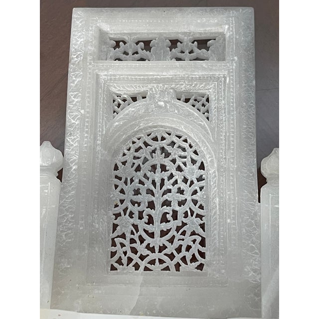 Antique intricate white alabaster middle Rastern carving.