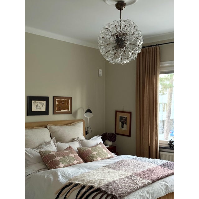 Italian Murano Glass Chandeliers with Floral Prisms, Set of 2 For Sale - Image 4 of 10