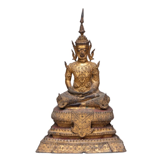 Thai Gilt Bronze Buddha, C. 1850 For Sale