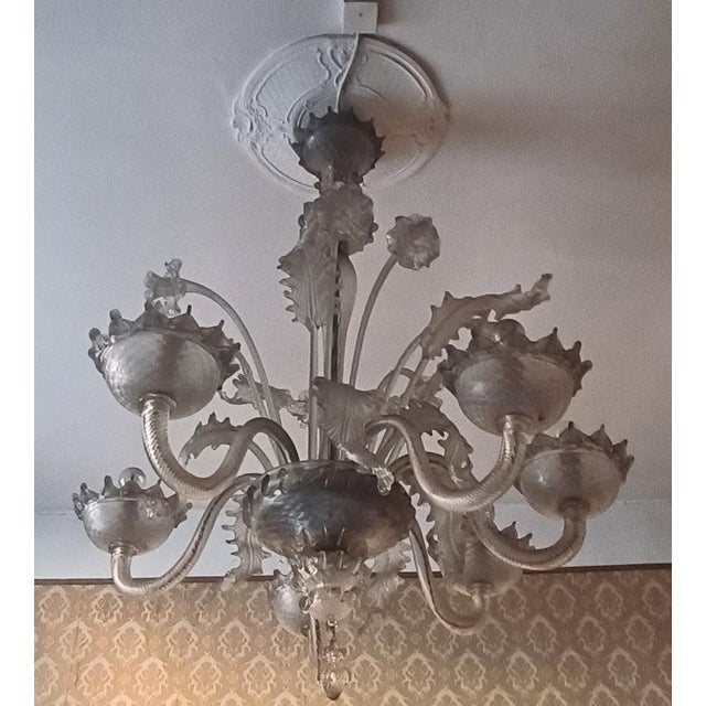 Murano Glass Chandelier, Italy, 1930s For Sale - Image 3 of 4