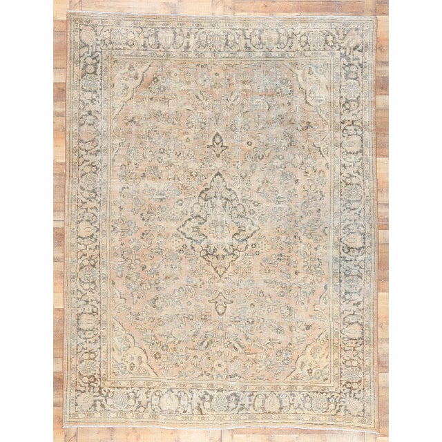 Early 20th Century Antique-Worn Persian Mahal Rug - 08'10 X 11'07 For Sale - Image 9 of 9