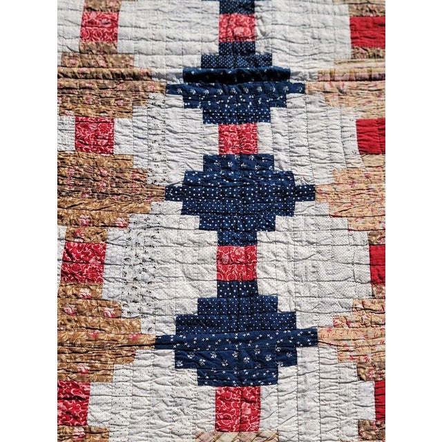 Log Cabin Variation Quilt For Sale - Image 4 of 7