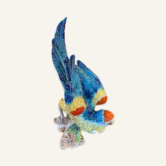 Italian 1980s Monumental Italian Majolica Macaw/Parrot by Rigattieri For Sale - Image 3 of 9