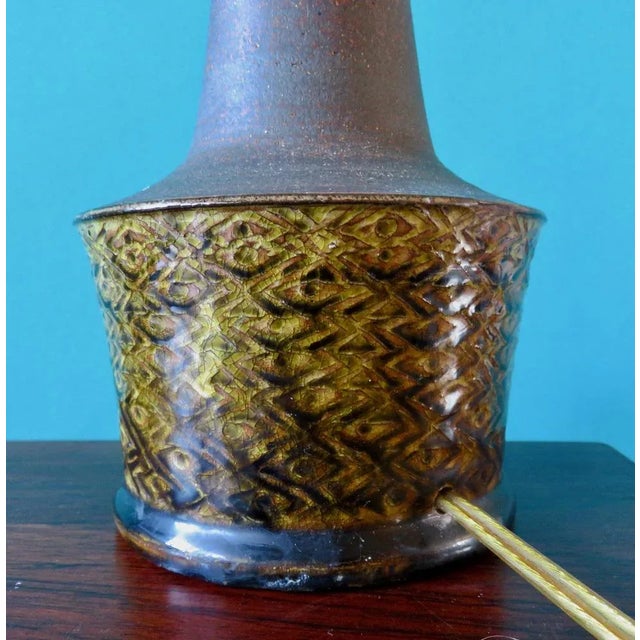 Bedside Lamps in Sandstone and Ocher Enamel by Nils Khaler, Denmark, 1965, Set of 2 For Sale - Image 6 of 10