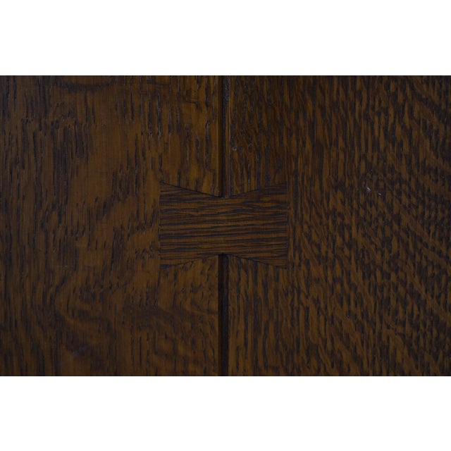 Brown Stickley Mission Oak Leaded Glass China Cabinet For Sale - Image 8 of 18