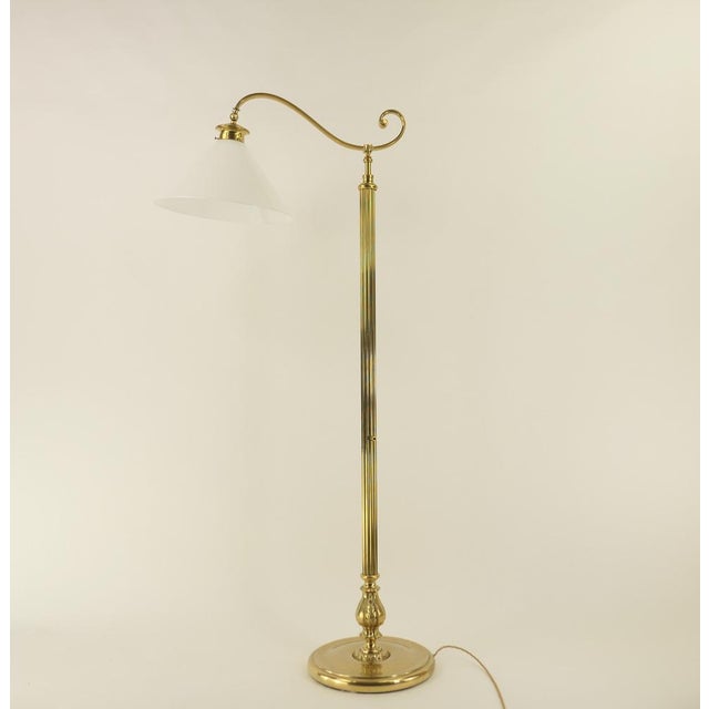 Glass Brass Floor Lamp, France, 1930s For Sale - Image 7 of 11