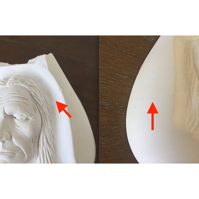 Native Indian Man Bust Plaster Sculpture by Dave Morrow For Sale - Image 11 of 12