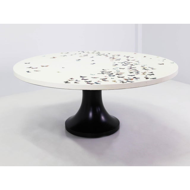 Wood Large Round Butterfly Dining Table by Piero Fornasetti, Italy, 1960s For Sale - Image 7 of 12