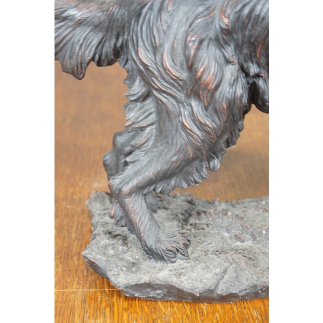 Late 20th Century Faux Bronze Resin English Setter Hunting Dog Basket Figurine Sculpture Expo For Sale - Image 12 of 12