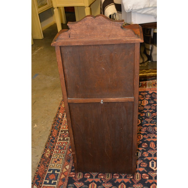 Vintage Carved Mahogany Wood Coal Holder Purdonium W/ Metal Removable Insert / Mirror & Shelf For Sale - Image 10 of 14