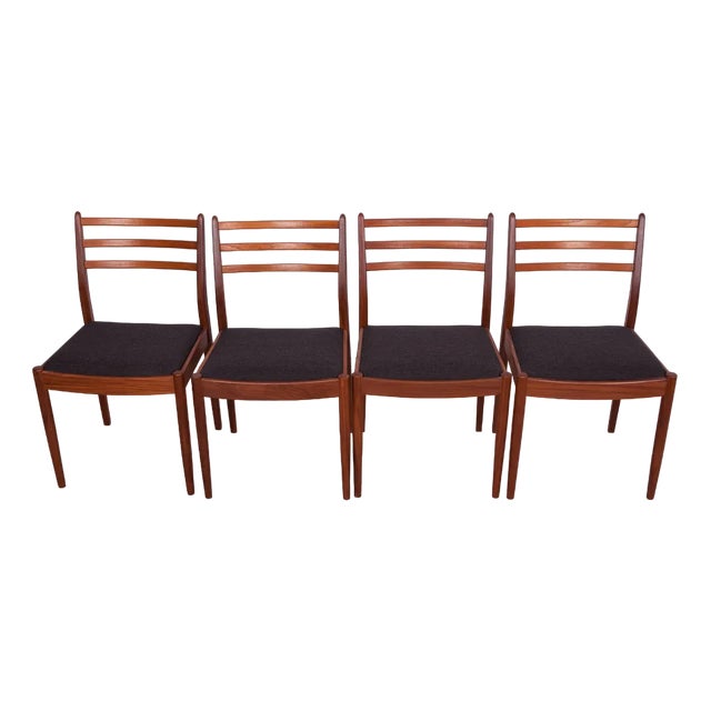 Fabric and Teak Dining Chairs by Victor Wilkins for G-Plan, 1960s, Set of 4 For Sale