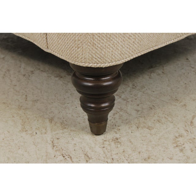 Brown Ethan Allen Upholstered Club Chair & Ottoman For Sale - Image 8 of 18