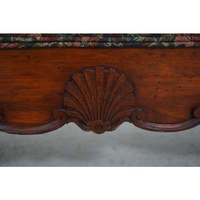 Tapestry Upholstery French Style Long Window Bench For Sale - Image 10 of 12