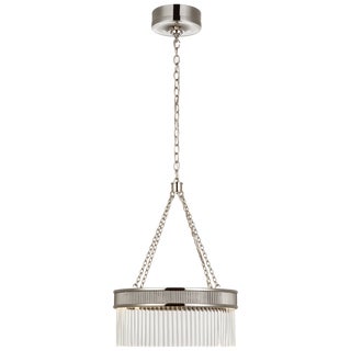 Marie Flanigan for Visual Comfort Signature Menil Medium Chandelier in Polished Nickel with Crystal Rods For Sale