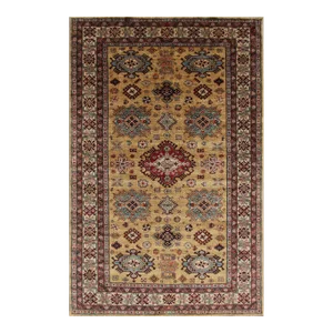 Hand Knotted Kazak Design Wool Rug. 6' X 9'5"