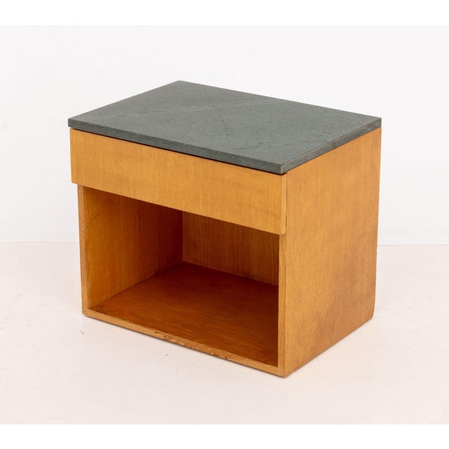 Modern Gray Stone Oak Bedside Tables, Pair For Sale - Image 4 of 8
