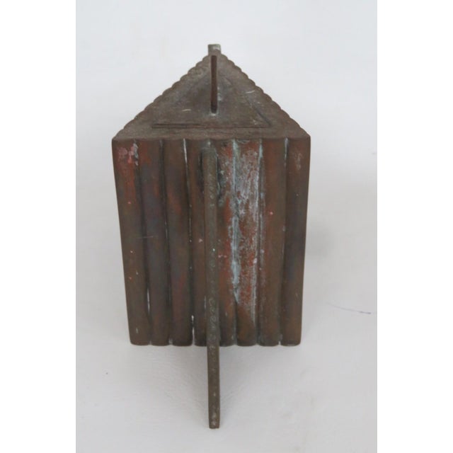 Early 20th Century Art Deco Chinese Brass Copper Tea Pot Metal Geometric Kettle Dragon Motif For Sale - Image 13 of 15