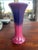 Pink Vintage Cliftwood Art Pottery(Morton) Unmarked Small Maroon/Blue Trumpet Vase For Sale - Image 8 of 8