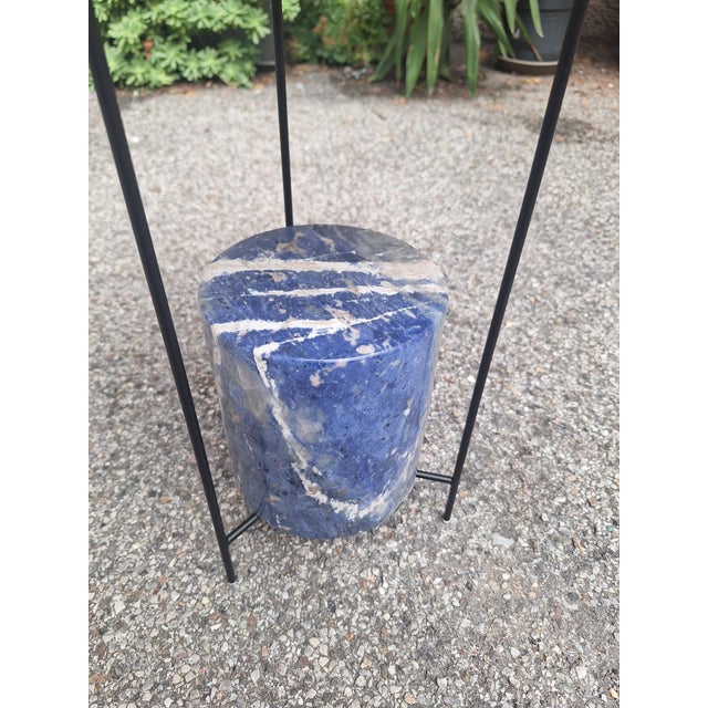 Early 21st Century Sky-Line Series Panna Cotta Coffee Table in Stainless Steel and Blue Marble by Marta Ferri / Ron Gilad for Molteni, 2010s For Sale - Image 5 of 7