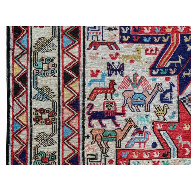 Mid 20th Century Vintage Soumak Rug For Sale - Image 5 of 11