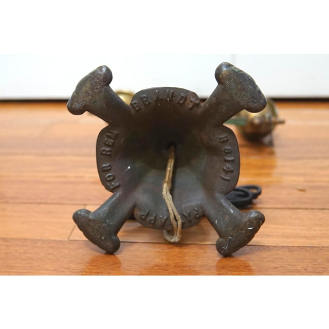 Rembrandt Antique Bouillotte Iron Tole Lamp, 1920s For Sale - Image 11 of 12