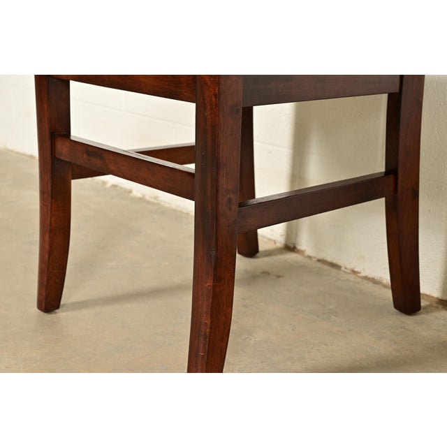 English Country Farmhouse Carved Walnut X-Back Dining Chairs, Set of Four For Sale - Image 9 of 12